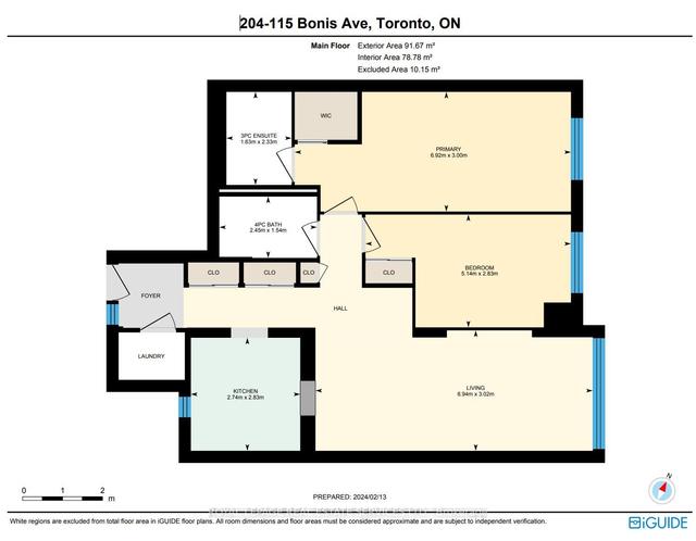 204 - 115 Bonis Ave S, Condo with 2 bedrooms, 2 bathrooms and 1 parking in Toronto ON | Image 16