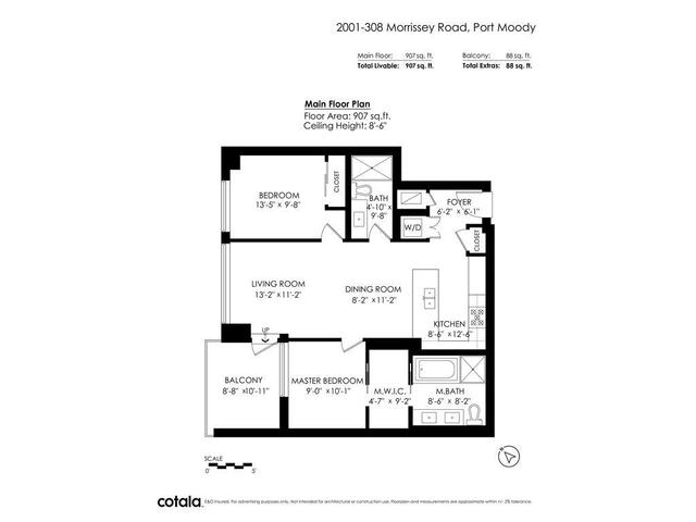 2001 - 308 Morrissey Road, Condo with 2 bedrooms, 2 bathrooms and 1 parking in Port Moody BC | Card Image