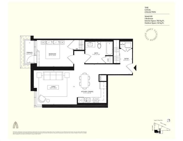 Floor Plan Unit#101. Last available 1 bedroom suite! Still time to pick your own finishes! This large residence makes for an ideal pied-a-terre or an investment property. | Image 3