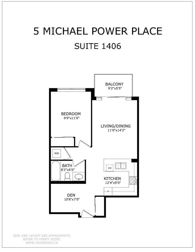 1406 - 5 Michael Power Pl, Condo with 1 bedrooms, 1 bathrooms and 1 parking in Toronto ON | Image 22