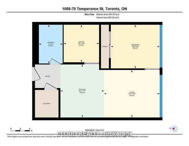 1008 - 70 Temperance St, Condo with 1 bedrooms, 1 bathrooms and 0 parking in Toronto ON | Image 10