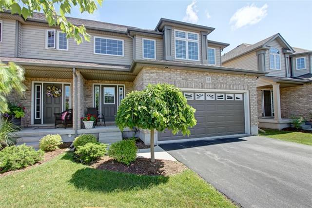 62 Walker Way, Townhouse with 3 bedrooms, 3 bathrooms and 2 parking in Guelph ON | Image 1