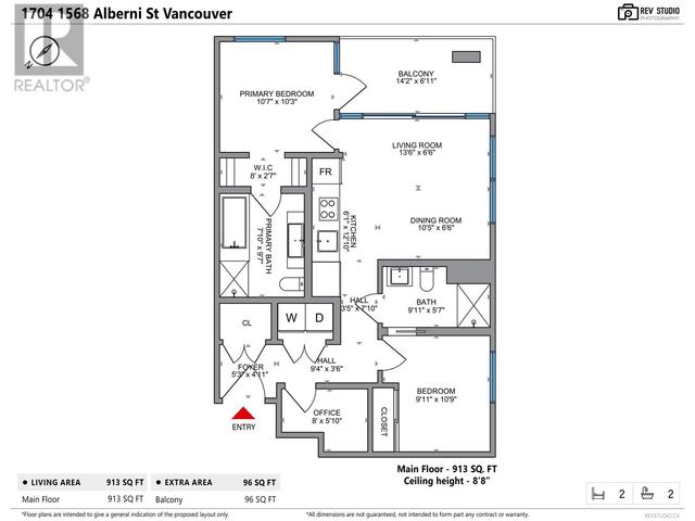 1704 - 1568 Alberni Street, Condo with 2 bedrooms, 2 bathrooms and 1 parking in Vancouver BC | Image 2