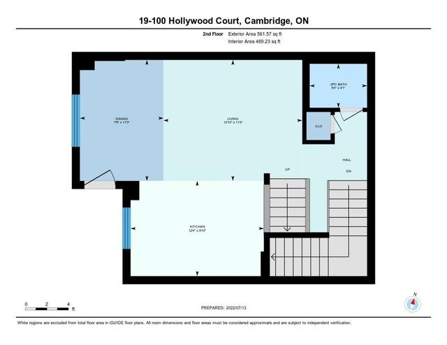 100 Hollywood Crt, House attached with 2 bedrooms, 2 bathrooms and 2 parking in Cambridge ON | Image 20