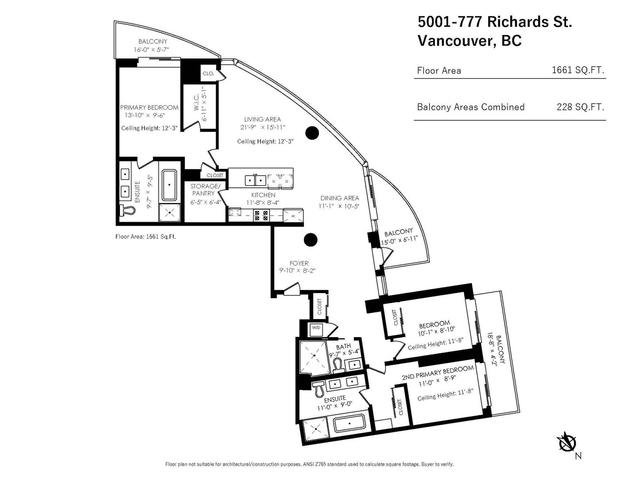 sph5001 - 777 Richards Street, Condo with 3 bedrooms, 3 bathrooms and null parking in Vancouver BC | Image 35