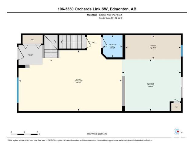 106 - 3305 Orchards Li Sw, House attached with 3 bedrooms, 2 bathrooms and null parking in Edmonton AB | Image 23