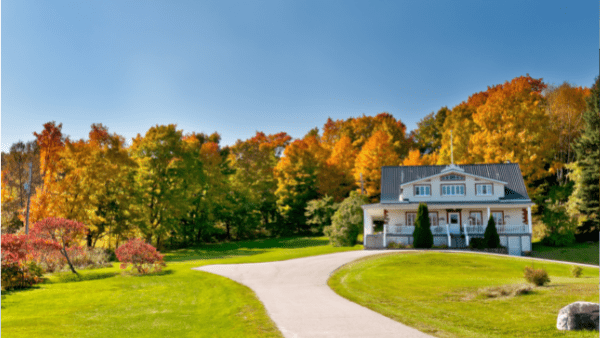 A luxury Canadian home on its own plot of land.