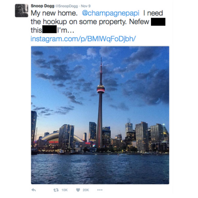 Snoop Dogg is considering a move to Toronto