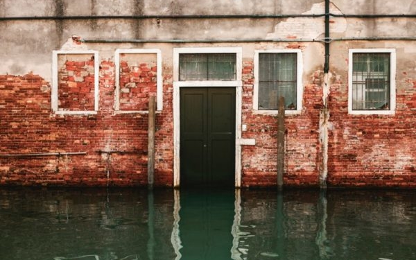 A flooded home.