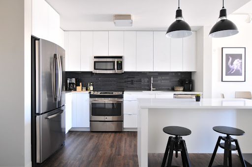 Beautiful interior of a home kitchen.