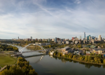 Ariel shot of Edmonton, city skyline Blog Hero