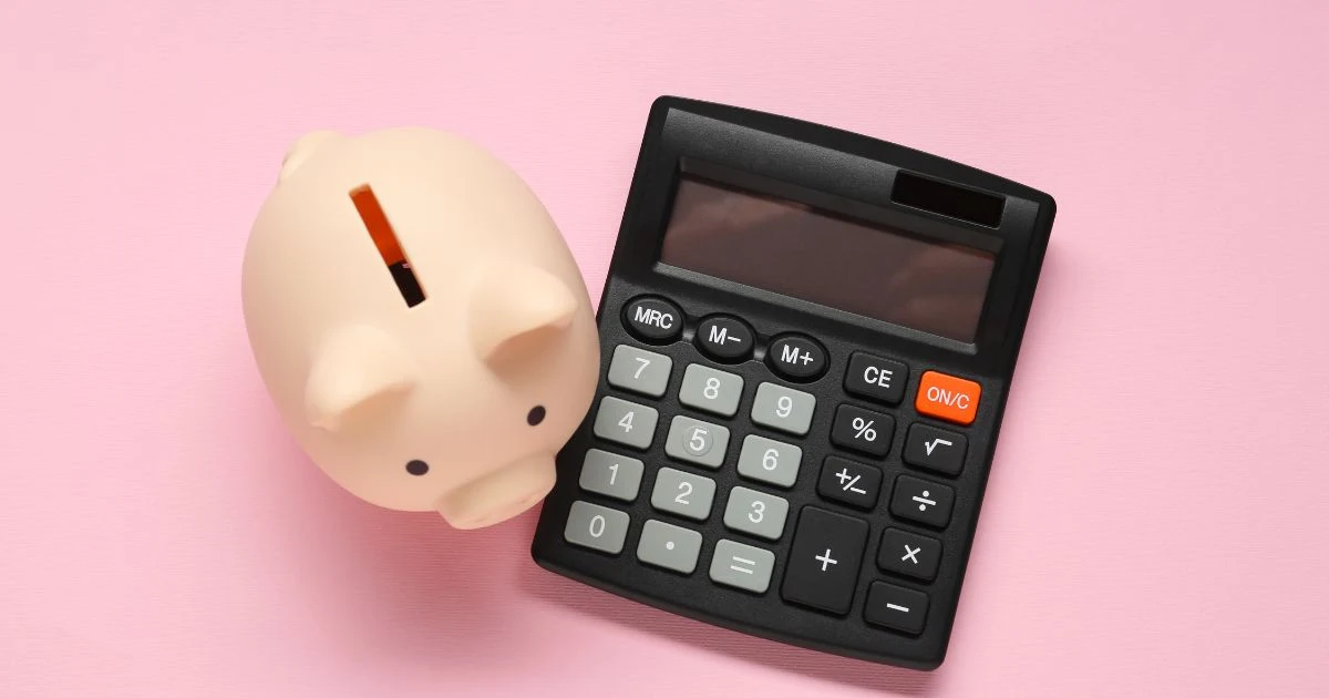piggy bank and calculator