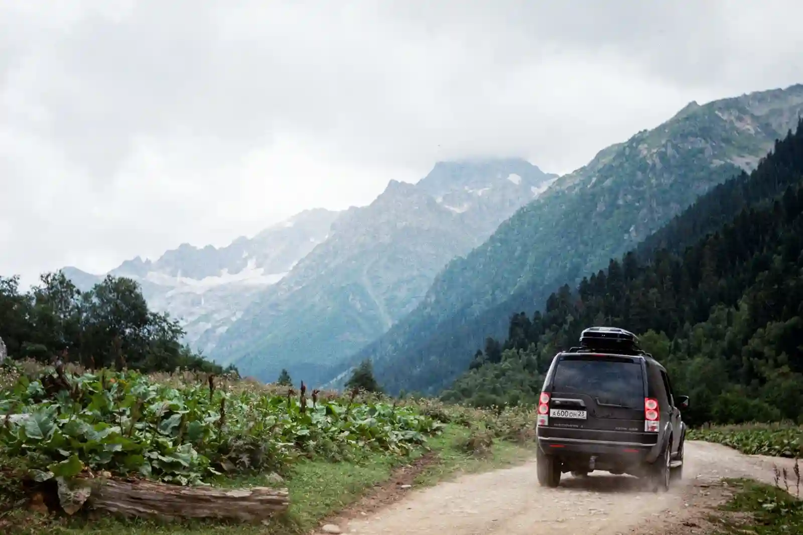 Truck in a mountain road