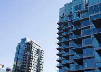 A picture of high-rise condo buildings.