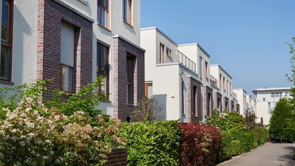 A row of townhouses.