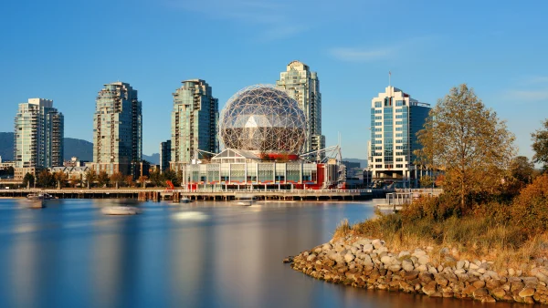 A view of the Science World building in Vancouver.