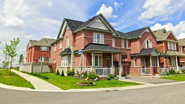 The outside of a semi-detached house.