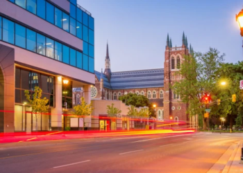 A street in downtown London, Ontario.