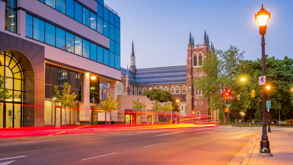 A street in downtown London, Ontario.