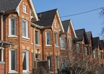 A row of brick houses