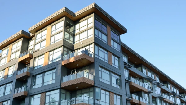 Close-up of a low rise apartment building