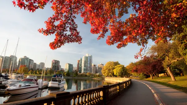 A view of Vancouver City from Vancouver Stanley Park.