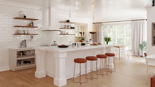 A sleek, modern kitchen.