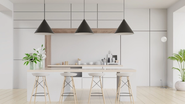 A sleek, modernist kitchen.