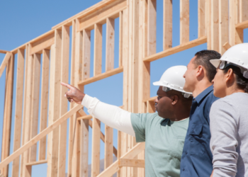 A builder constructing a home.