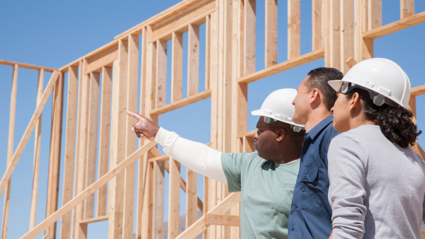 A builder constructing a home.