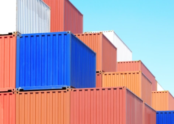Colorful shipping containers