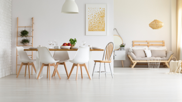 A white living room.