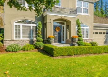 The front lawn of a home.