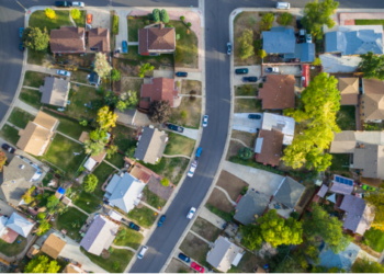 A neighbourhood of homes.