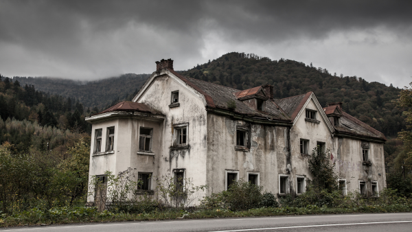 An old haunted house.