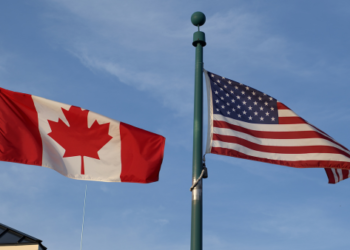 Canada and U.S flag