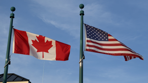 Canada and U.S flag