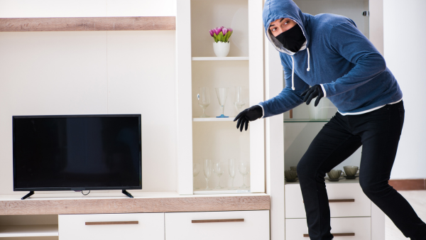 An intruder in a home.