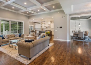 A living room and kitchen.