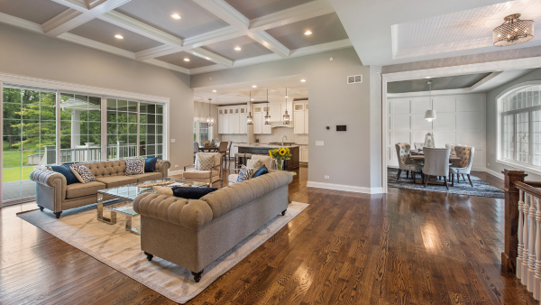 A living room and kitchen.