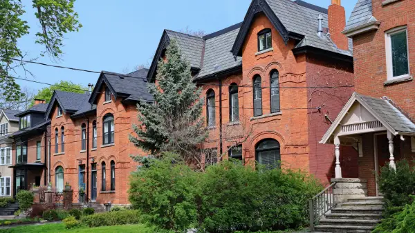 A row of detached homes in Toronto