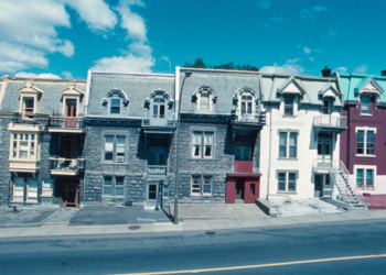 A row of houses in Canada.