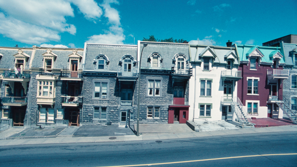 A row of houses in Canada.