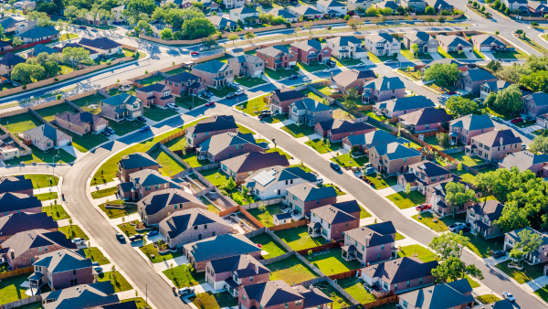 A neighbourhood of homes.