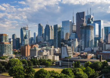 Skyline of Toronto.