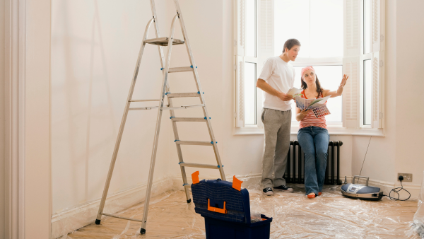 A couple doing home renovations.