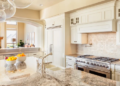 A modern, luxurious kitchen.