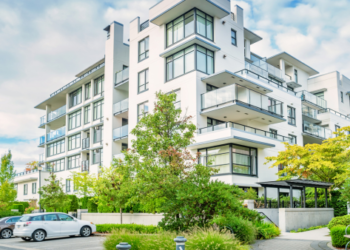 A white condo building.