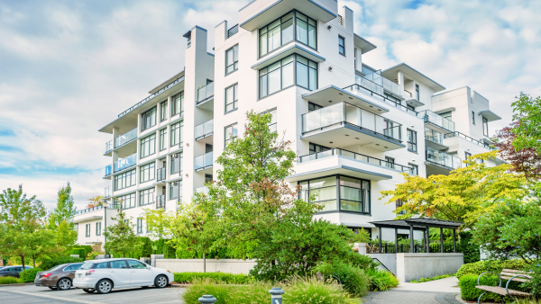 A white condo building.