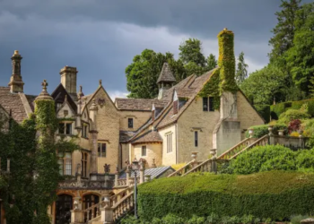 Castle with greenery.